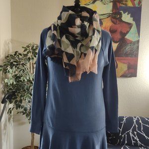 JustFab Drawstring Waist Sweatshirt with Satin Sleeves